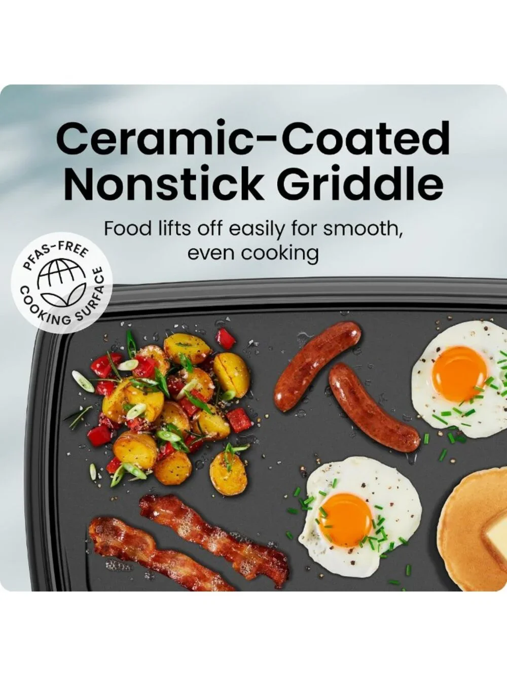 Extra Large Electric Griddle with Removable Temp Control, Nonstick Flat Top